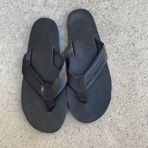 Rainbow leather sandals